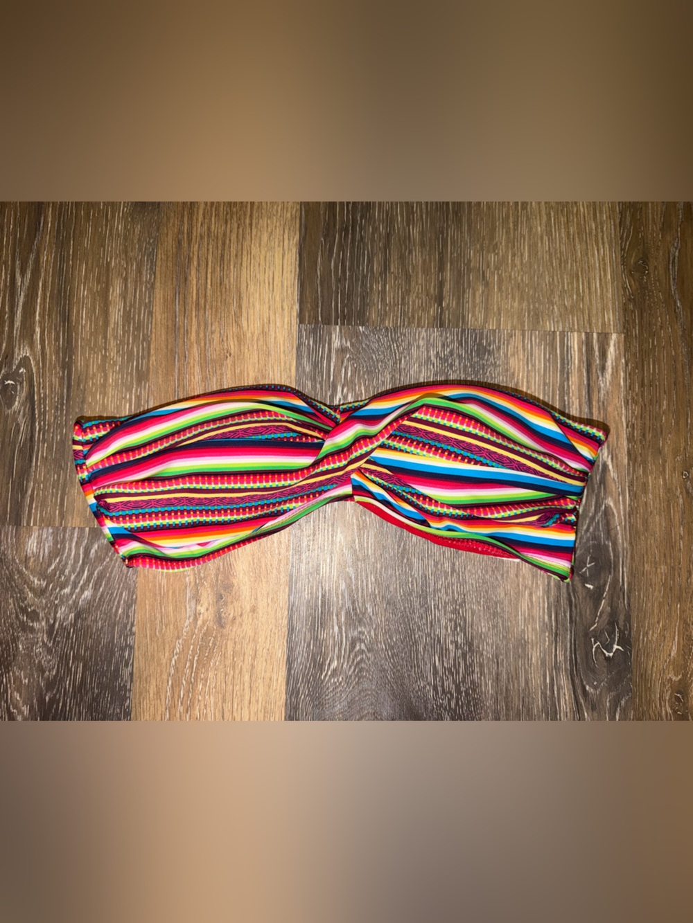 Mossimo Supply Co. Multicolor Striped Bandeau Bikini Top